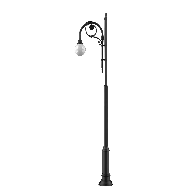 Stalpi de iluminat pentru parc - Stalp de iluminat pentru exterior cu un brat, realizat din aluminiu si bec LED - A4024