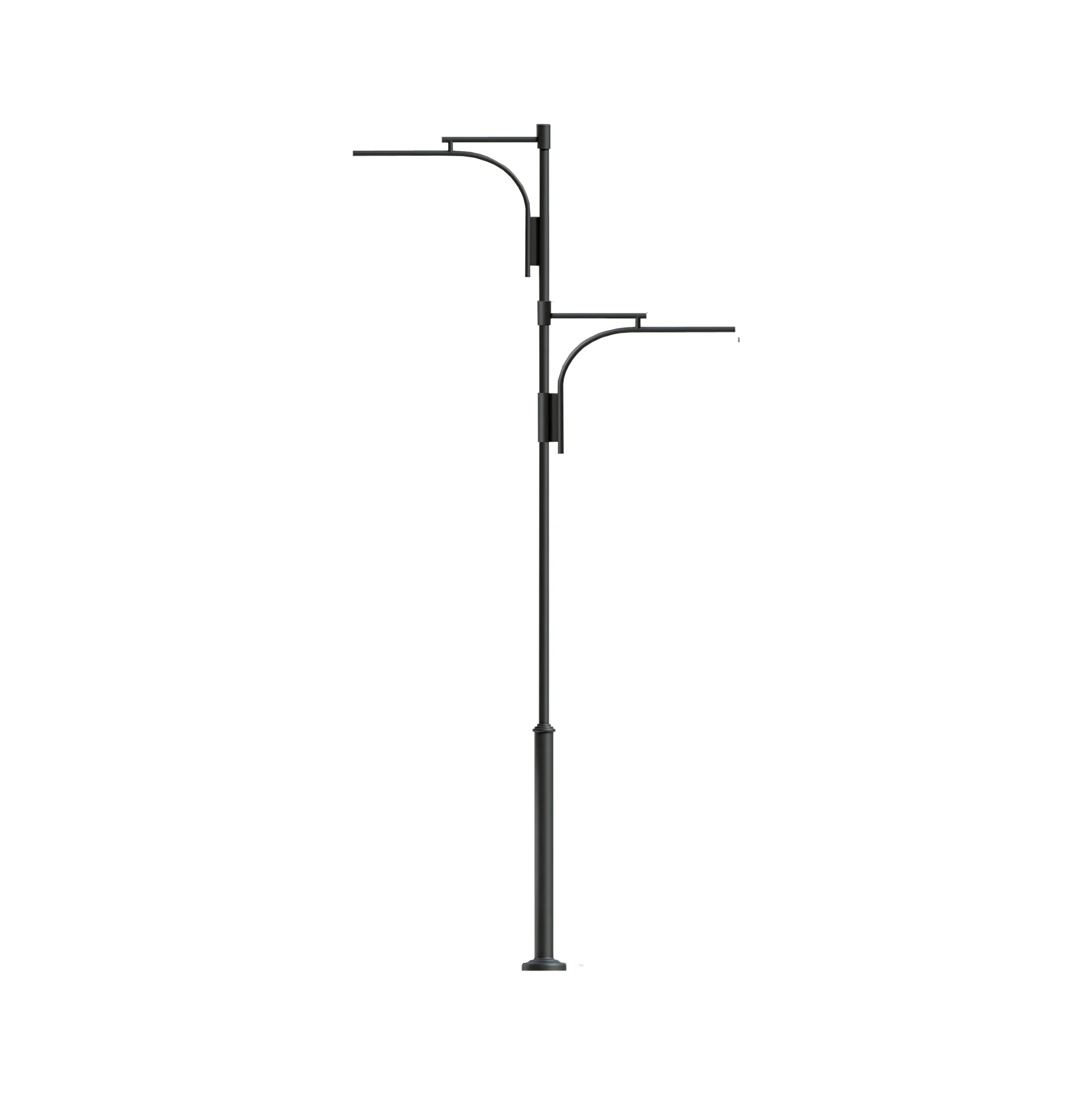 Produse profesionale de mobilier urban - Stalp de iluminat stradal cu doua brate realizat din otel galvanizat A4041
