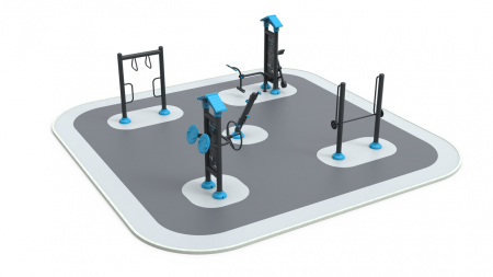 Seturi aparate de fitness exterior - Statie antrenamente fitness in aer liber pentru exercitii fizice complexe PK.34000/5A