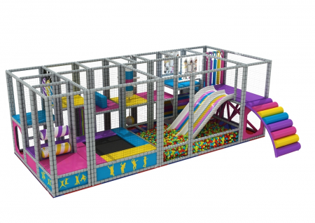 Echipamente locuri de joaca de INTERIOR - Trambulina de interior pentru locul de joaca cu tobogane, scara si piscina cu bile - MSP-011