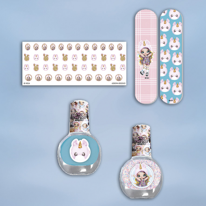 Mini set de manichiura pentru copii, oja bleu si sclipici colorat Na!Na!Na! Surprise [7]
