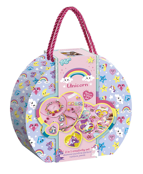 Studio creativ 2 in 1 cu unicorni, pictura cu diamante si bratari [2]