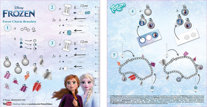 Set creativ 2 in 1, Disney Frozen, diamond paint si bratari cu pandantive [5]