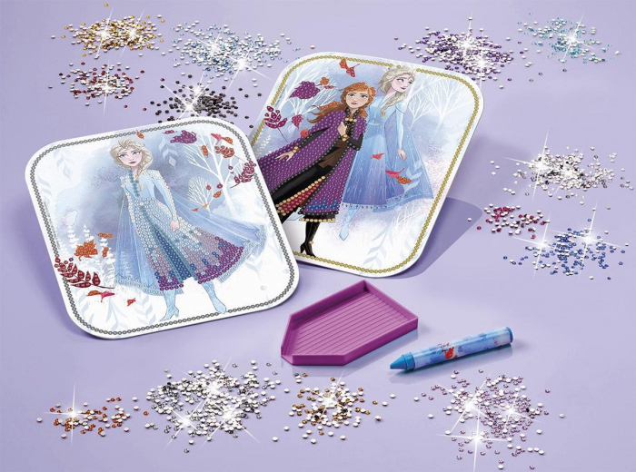 Set creativ 2 in 1, Disney Frozen, diamond paint si bratari cu pandantive [3]