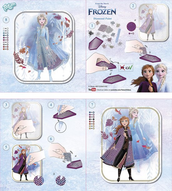 Set creativ 2 in 1, Disney Frozen, diamond paint si bratari cu pandantive [4]