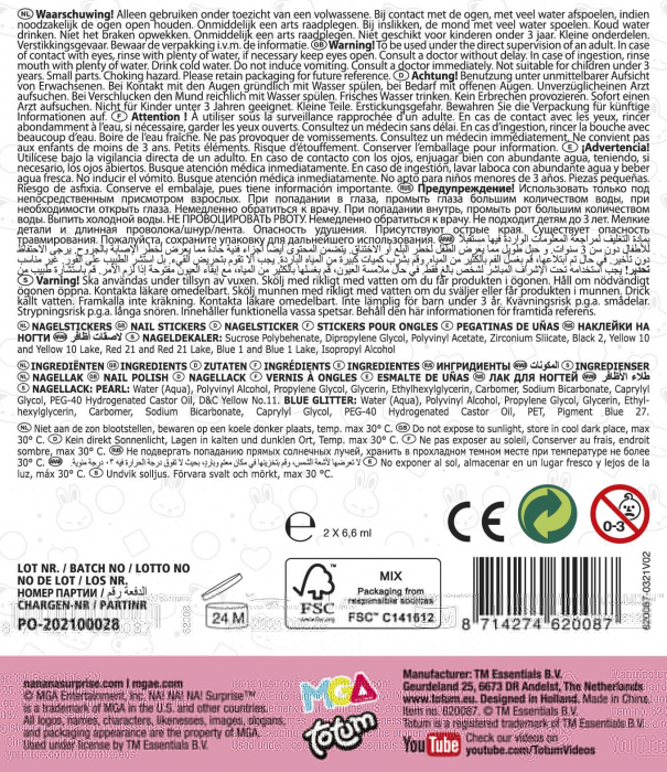 Mini set de manichiura pentru copii, oja alba perlata si sclipici albastru Na!Na!Na! Surprise [6]
