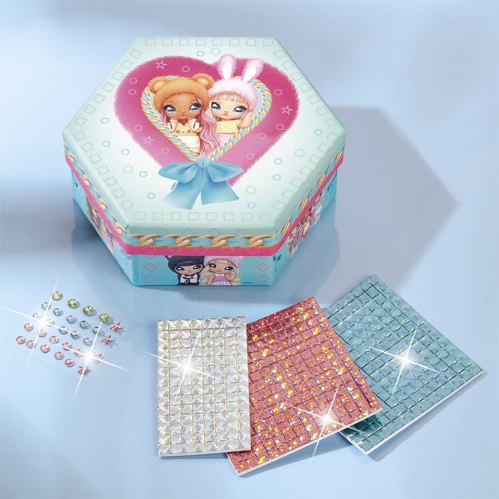 Set creativ 3 in 1, Tablouri cu diamante, Cutie de bijuterii si set de bijuterii Na!Na!Na! Surprise [6]