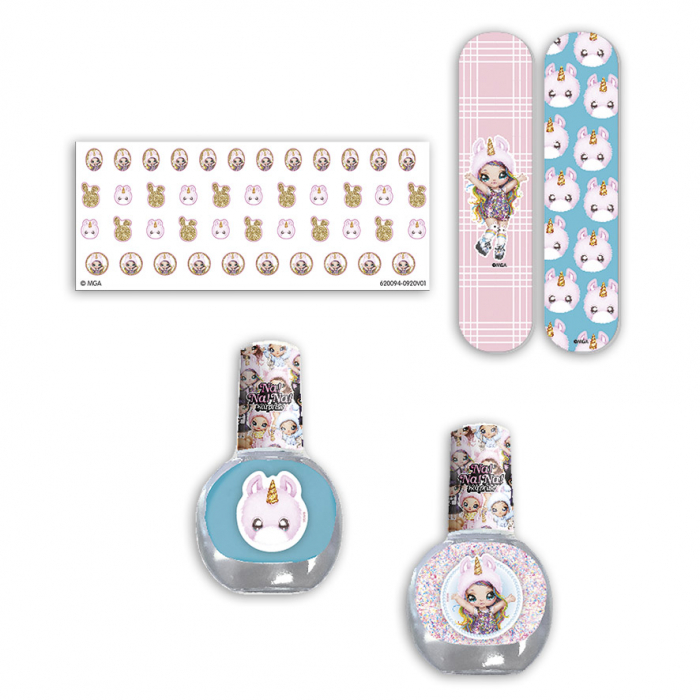 Mini set de manichiura pentru copii, oja bleu si sclipici colorat Na!Na!Na! Surprise [4]