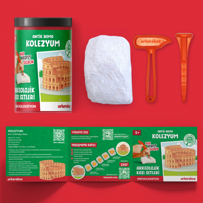 Arkerobox - Mini set arheologic educational si puzzle 3D, Roma antica, Colosseum [4]
