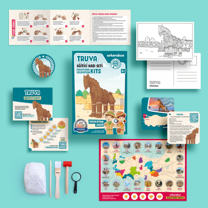 Arkerobox - Set arheologic educational si puzzle 3D, Grecia Antica, Calul Troian [6]