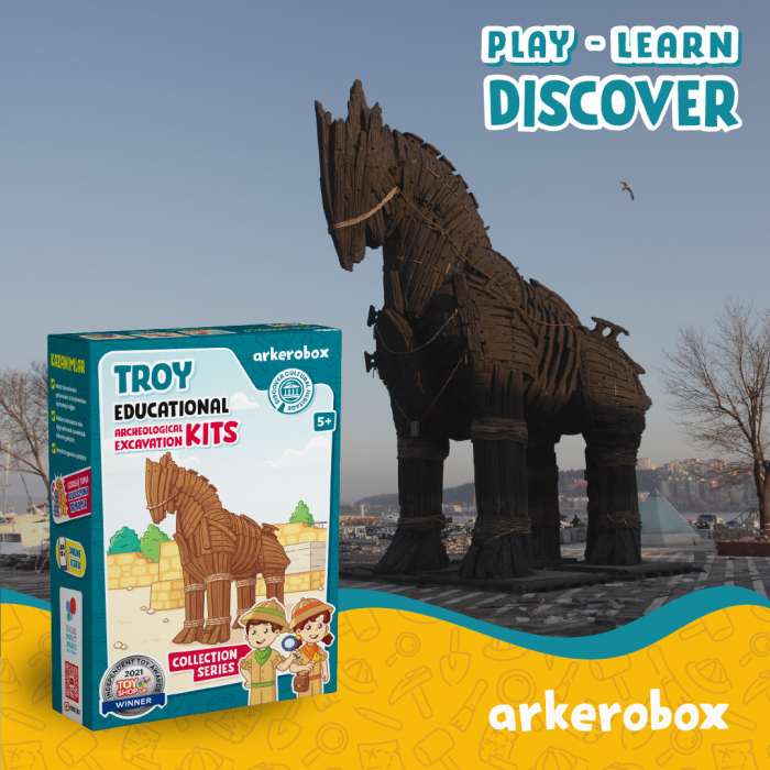 Arkerobox - Set arheologic educational si puzzle 3D, Grecia Antica, Calul Troian [2]