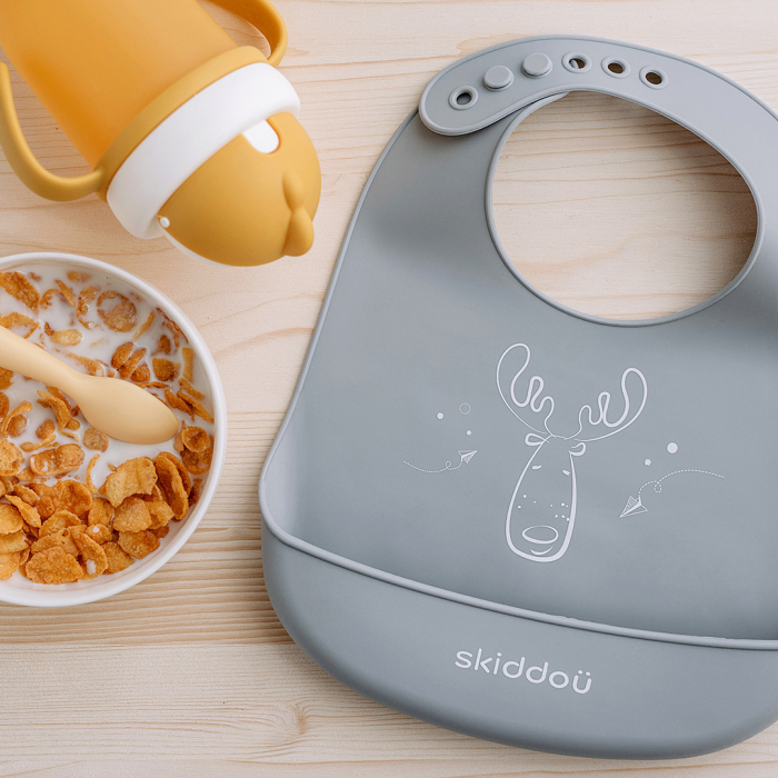 Baveta din silicon Smekke, Skiddou, Normandic dream, Gri [4]
