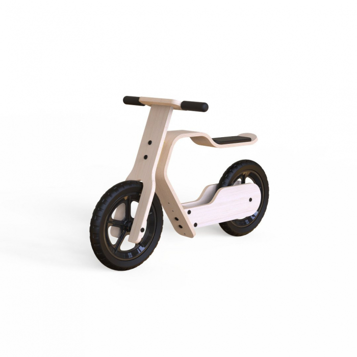 Bicicleta fara pedale MamaToyz RideMe, din lemn natural [2]