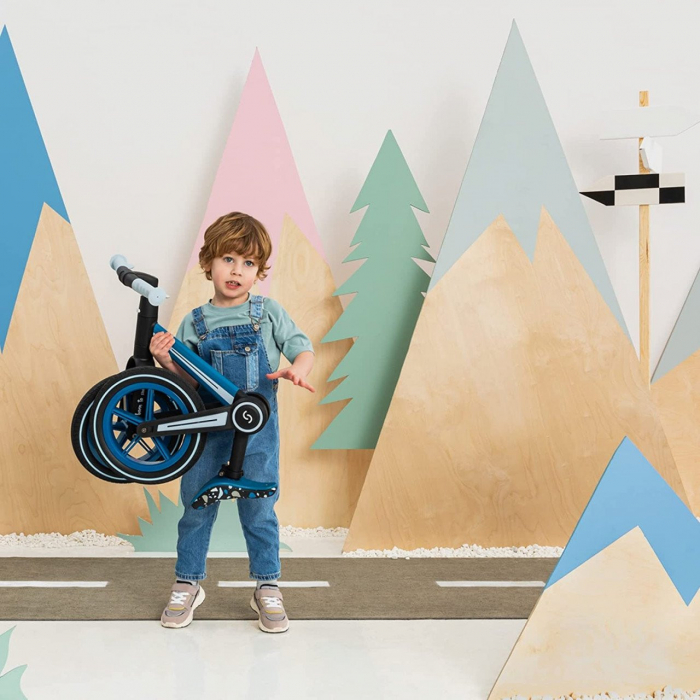 Bicicleta pliabila fara pedale Skiddou Ronny, Denim, Albastru [11]