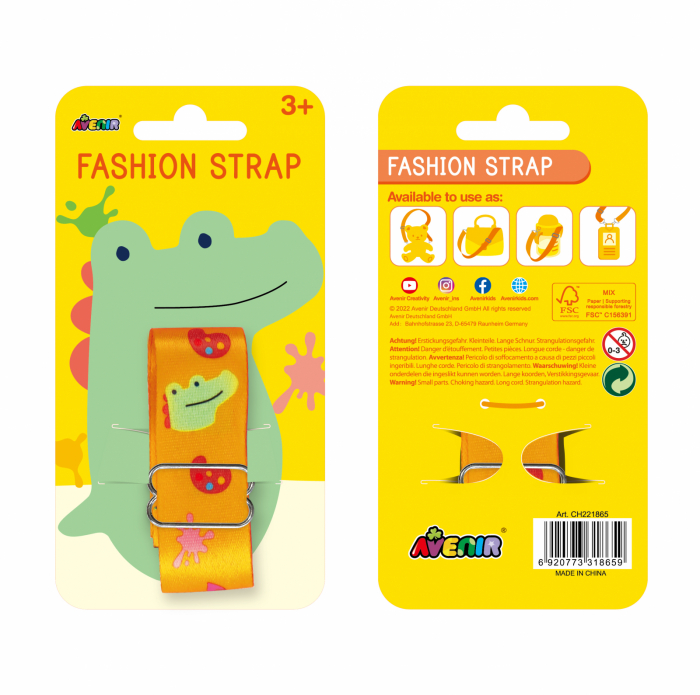 Bretea Fashion ajustabila pentru accesorii - Crocodil artistic [3]