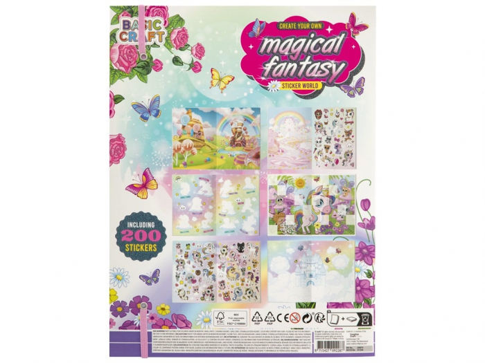 Carte cu abtibilduri,Lumea magica a unicornilor, Fantasy land, 200 abtibilduri, 35 pagini [2]