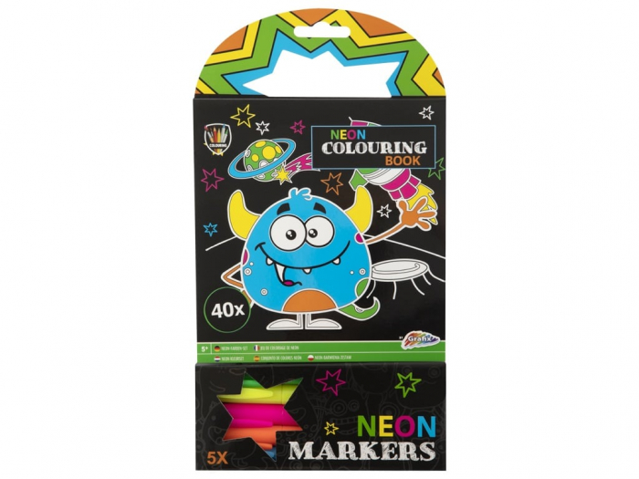 Carte de colorat cu 5 markere neon, spatiu [1]