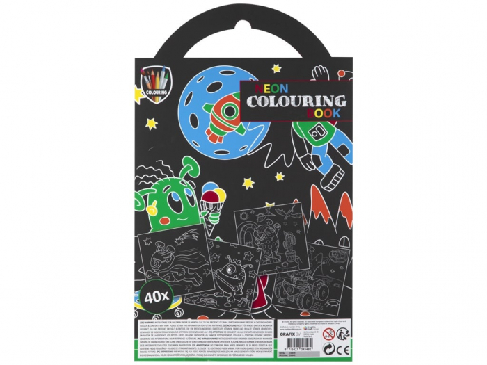 Carte de colorat cu 5 markere neon, spatiu [2]
