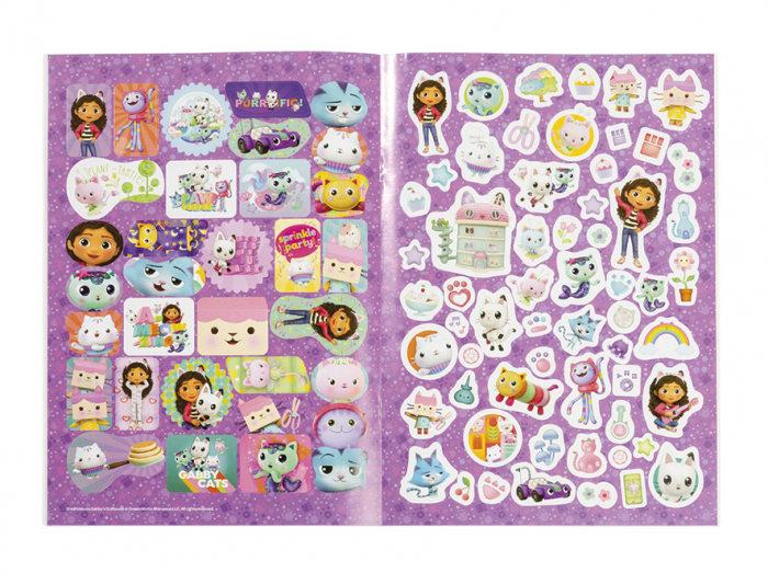 Carte de colorat cu abtibilduri repozitionabile Gabby's Dollhouse [3]