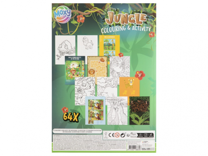 Carte de colorat cu activitati, Jungla, A4, 64 pagini [2]