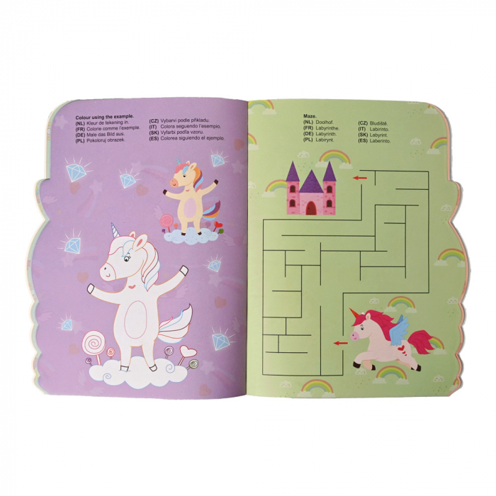 Carte de colorat cu activitati si abtibilduri - unicorn [3]