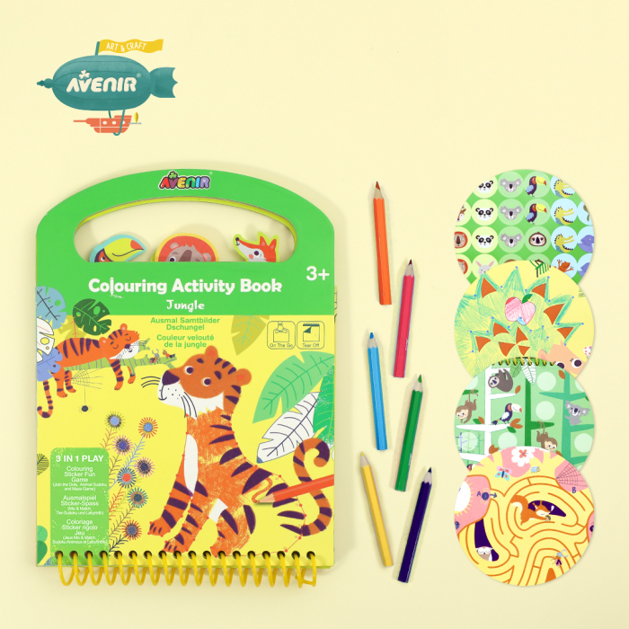 Carte portabila cu activitati de colorat - Jungla [2]
