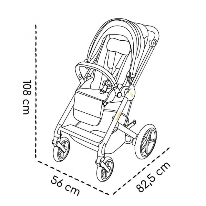 Carucior 2 in 1 Skiddou Moss Onyx, Negru [11]