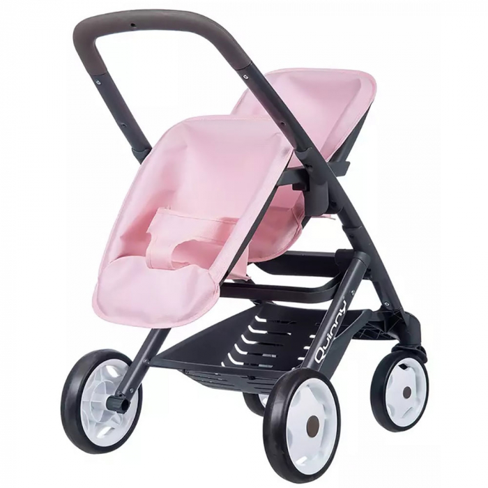 Carucior pentru papusi Smoby Maxi Cosy Quinny Twin roz [2]