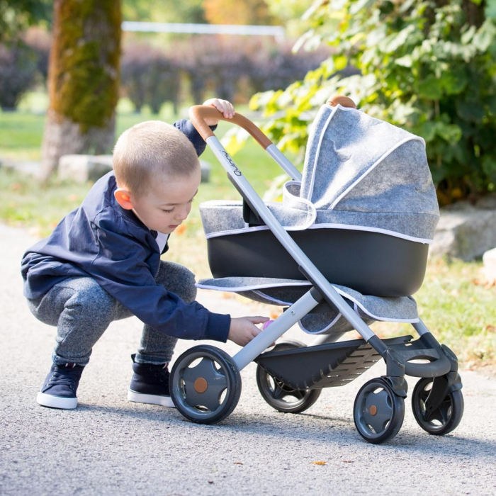 Carucior pentru papusi Smoby Quinny Combi 3 in 1 gri [10]