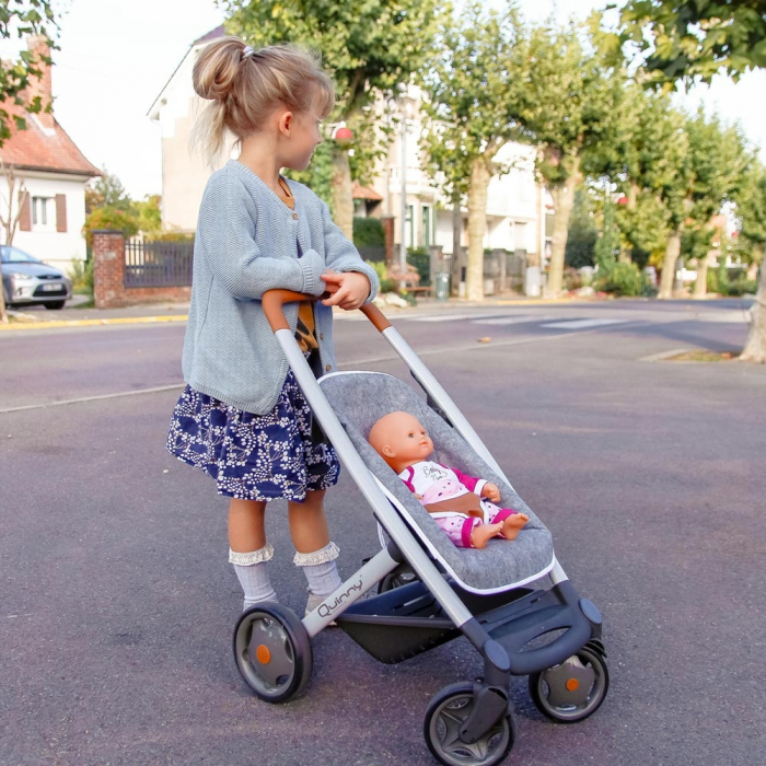Carucior pentru papusi Smoby Quinny Combi 3 in 1 gri [6]