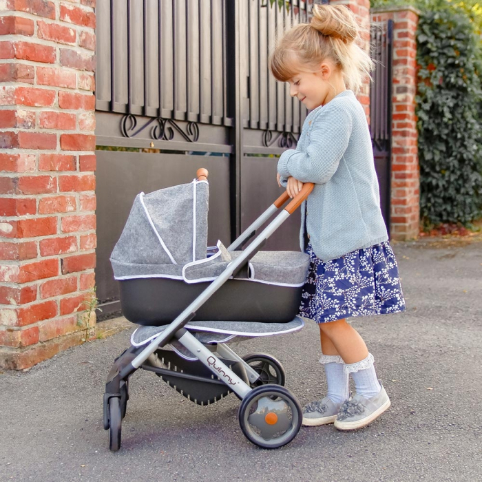 Carucior pentru papusi Smoby Quinny Combi 3 in 1 gri [8]