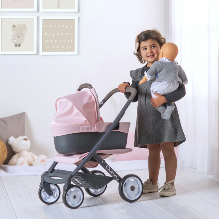Carucior pentru papusi Smoby Quinny Combi 3 in 1 pink [7]