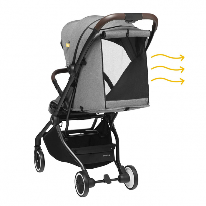 Carucior sport pliabil Skiddou Espoo+ Evening Shadow, ultracompact pentru calatorii, Gri inchis [6]