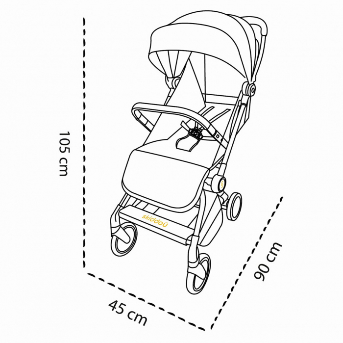 Carucior sport pliabil Skiddou Espoo Normandic Dream, ultracompact pentru calatorii, Gri [9]