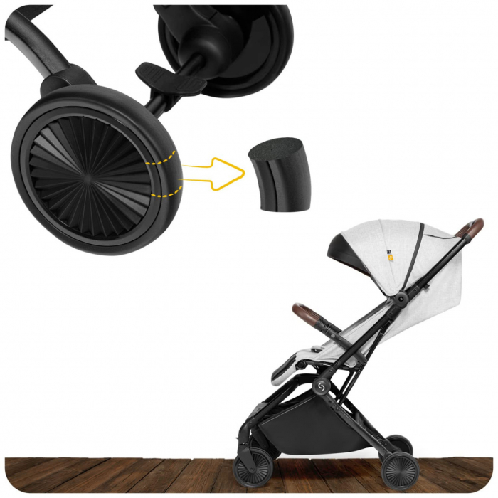 Carucior sport pliabil Skiddou Espoo Normandic Dream, ultracompact pentru calatorii, Gri [2]