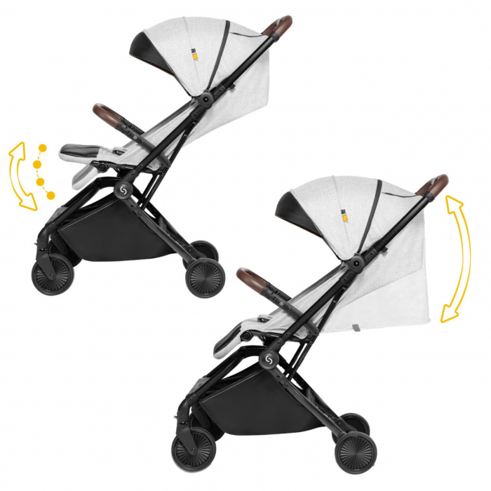 Carucior sport pliabil Skiddou Espoo Normandic Dream, ultracompact pentru calatorii, Gri [5]