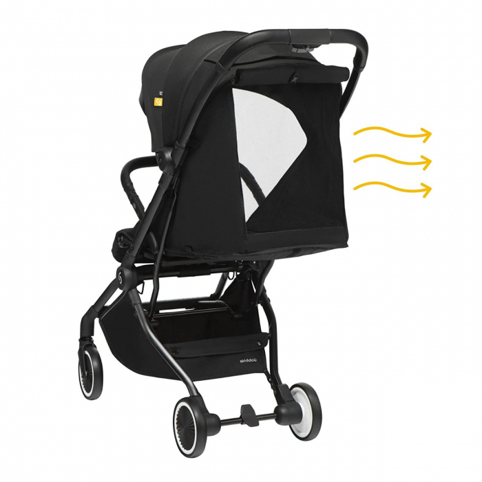 Carucior sport pliabil Skiddou Espoo+ Onyx, ultracompact pentru calatorii, Negru [12]