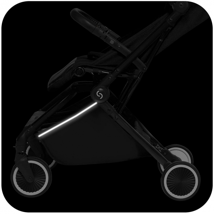 Carucior sport pliabil Skiddou Espoo+ Onyx, ultracompact pentru calatorii, Negru [8]