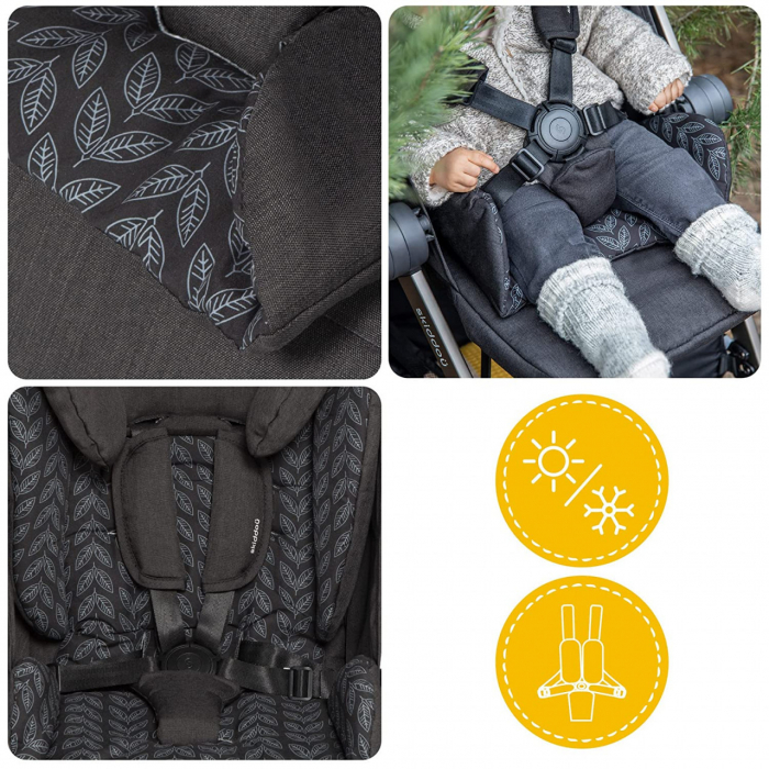 Carucior sport pliabil Skiddou Mell Onyx, ultracompact pentru calatorii, Negru [9]