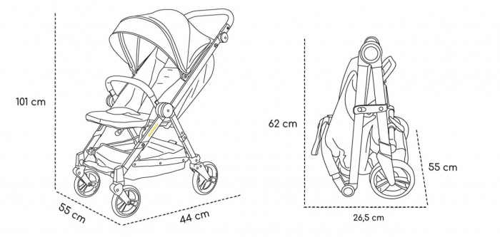 Carucior sport pliabil Skiddou Mell Onyx, ultracompact pentru calatorii, Negru [10]