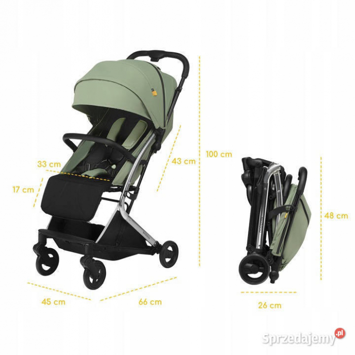 Carucior sport pliabil Skiddou Mikkeli Wild climber, ultracompact pentru calatorii, Verde [2]