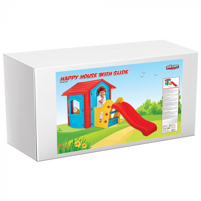 Casuta cu tobogan pentru copii Pilsan Happy House blue [4]