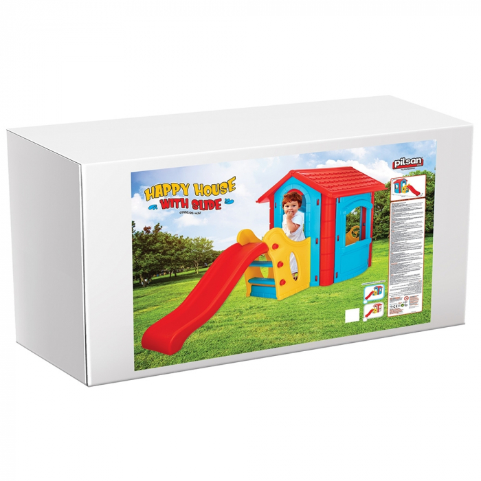 Casuta cu tobogan pentru copii Pilsan Happy House blue [5]