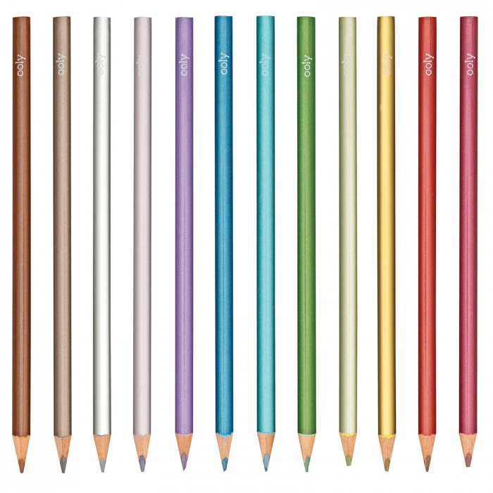 Creioane colorate metalice Modern - Set de 12 [6]