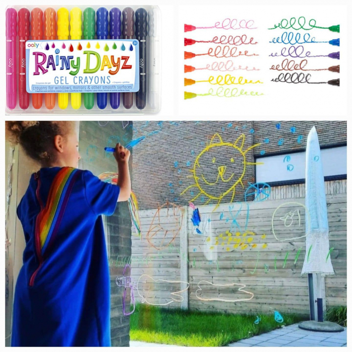 Creioane cu gel pentru geam si sticla, Rainy Dayz, set 12 culori lavabile [7]