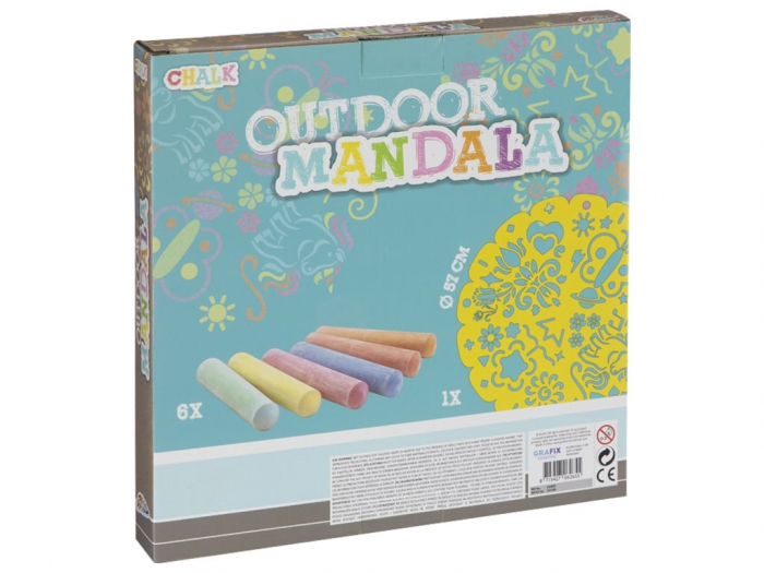Set DIY, cu sablon XXL si creta colorata de exterior, Mandala, Grafix [2]