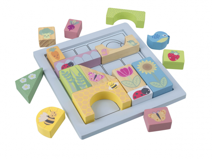 Cuburi de construit Gradina de primavara, Orange Tree Toys [2]