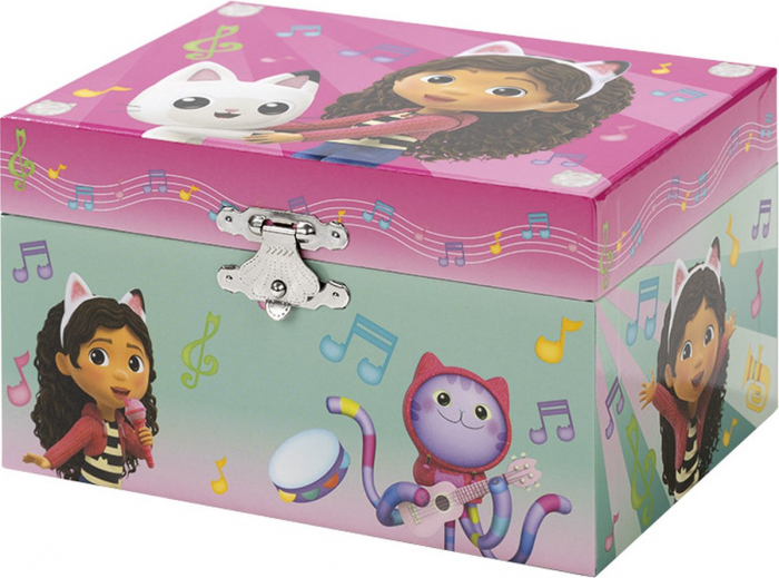 Cutie muzicala pentru bijuterii cu figurina Gabby Dollhouse si oglinda [4]