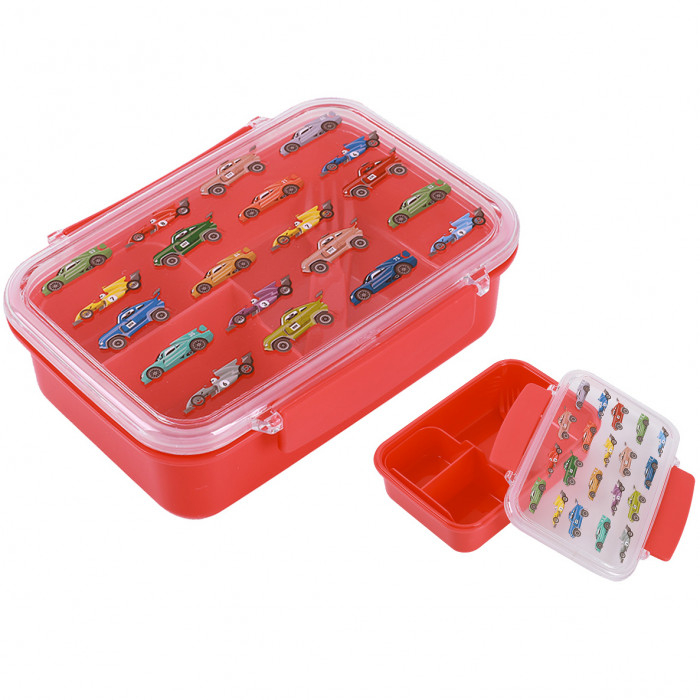 Cutie pentru alimente cu separator si tacamuri, masini de curse [1]