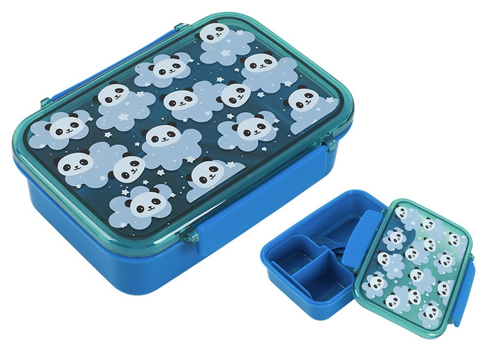 Cutie pentru alimente cu separator si tacamuri, panda [1]